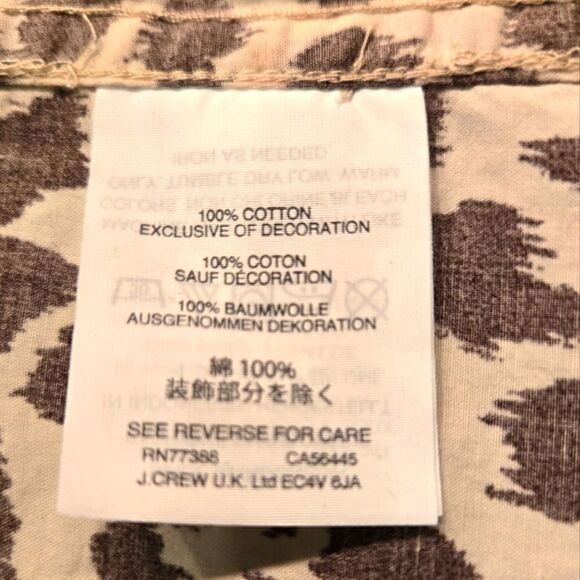 J Crew Animal Print Cotton Camp Shirt Sz XSMALL - Picture 15 of 15